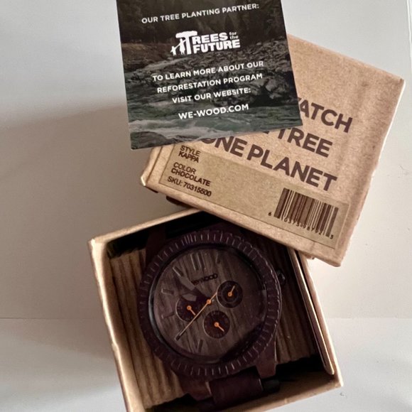 WeWood Chocolate Kappa Watch NIB - Picture 3 of 8
